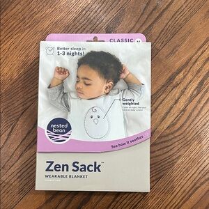 Nested Bean Zen Sack in White with Gray Details